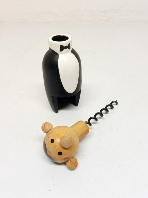 abre botellas corcho objeto deco metal madera 1u